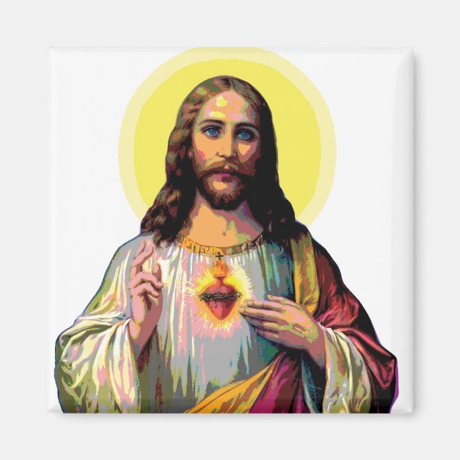 Jesus Christus i Pop Art Stil Magnet (Framsidan)