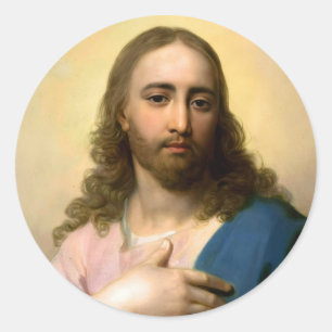 Jesus Christus Rund Sticker Runt Klistermärke