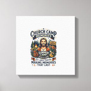 Jesus Church Camp VBS Nostalgi T-shirt Troendedesi Canvastryck
