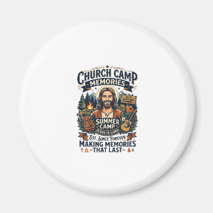 Jesus Church Camp VBS Nostalgi T-shirt Troendedesi Magnet