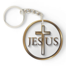 Jesus Circle Keychain - Dubbla-sidig Ai-design