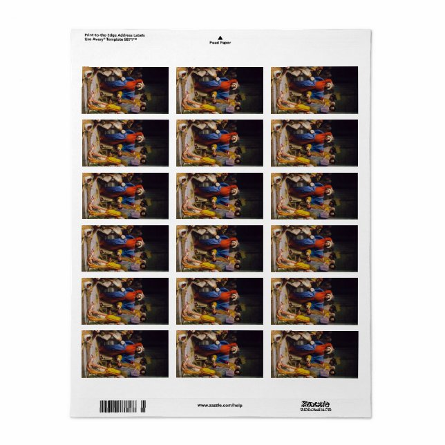 Jesus Cleansing the Temple by Carl Bloch Adressetikett (Helt Ark)