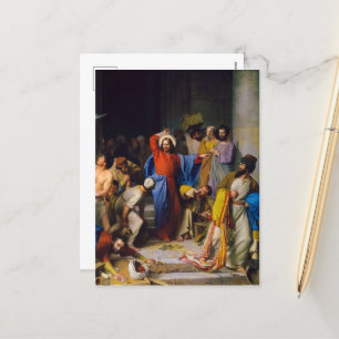 Jesus Cleansing the Temple by Carl Bloch Helg Vykort