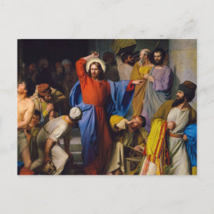 Jesus Cleansing the Temple by Carl Bloch Vykort