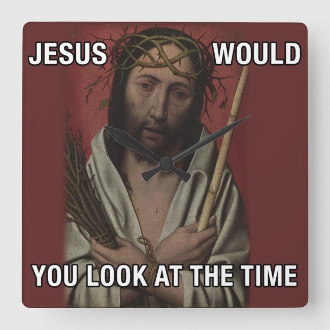 Jesus Clock Fyrkantig Klocka (Framsida)