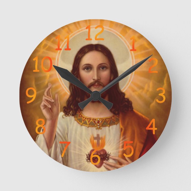Jesus Clock Rund Klocka (Framsida)