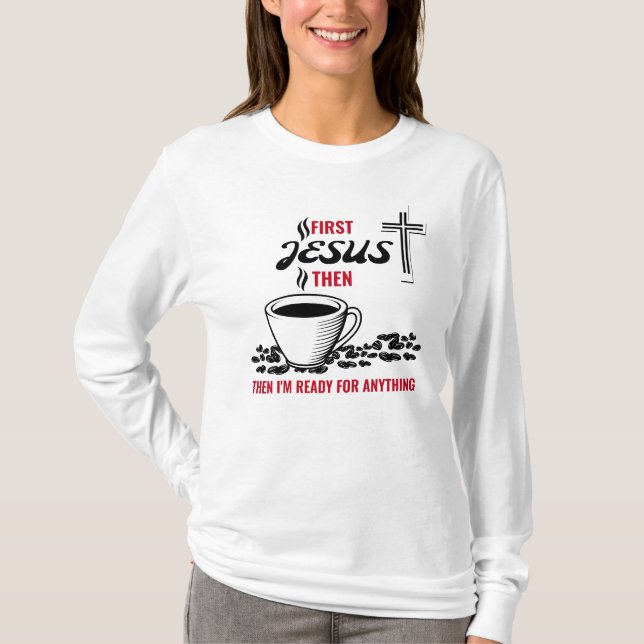 Jesus Coffee Älskare T Shirt (Framsida)