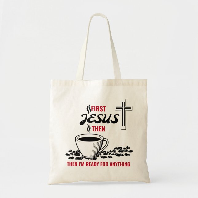 Jesus Coffee Älskare Tygkasse (Framsidan)