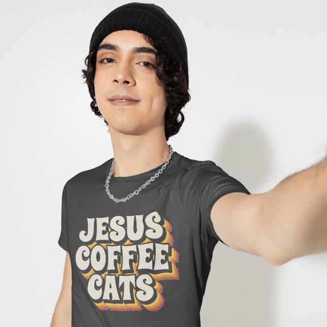JESUS COFFEE CATS CHRISTIAN T-SHIRTS (Skapare uppladdad)