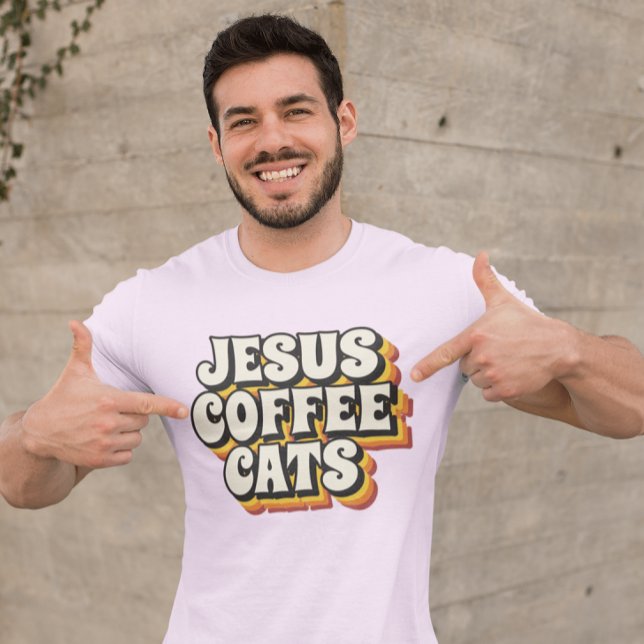 JESUS COFFEE CATS CHRISTIAN T-SHIRTS (Skapare uppladdad)