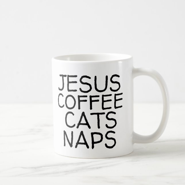 JESUS COFFEE CATS NAPS CAT KAFFE KOPPAR (Höger)