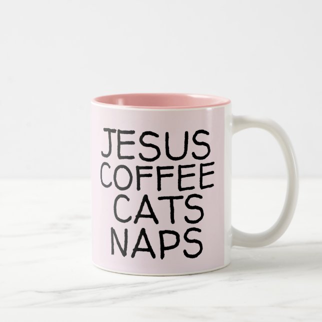 JESUS COFFEE CATS NAPS CAT KAFFE KOPPAR (Höger)