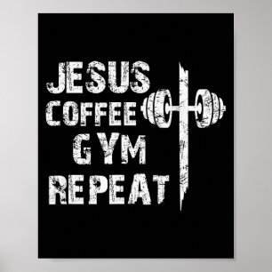 Jesus Coffee Gym Kristet Styrketräning Träning Vik Poster