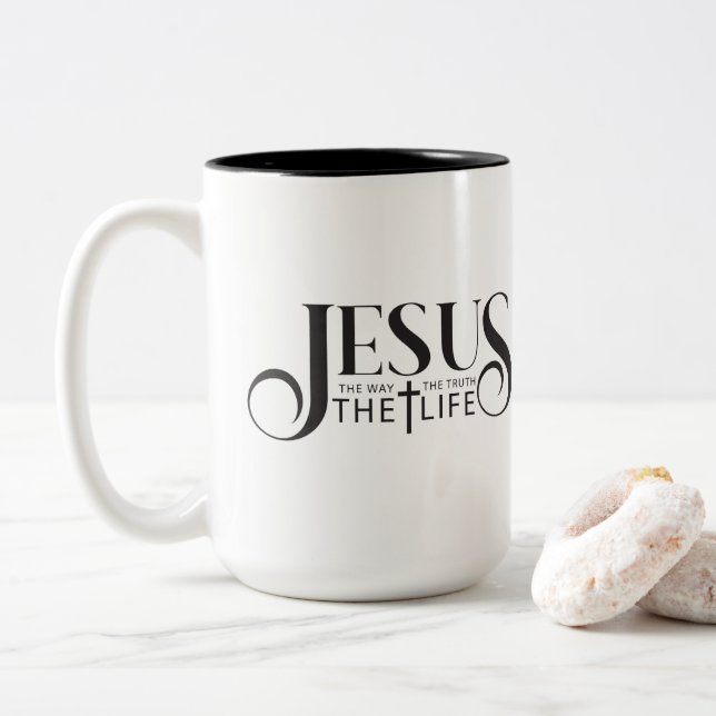 Jesus Coffee Mug Två-Tonad Mugg (Med munk)