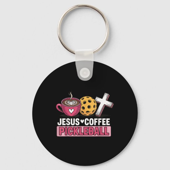 Jesus Coffee Pickleball Nyckelring (Framsida)