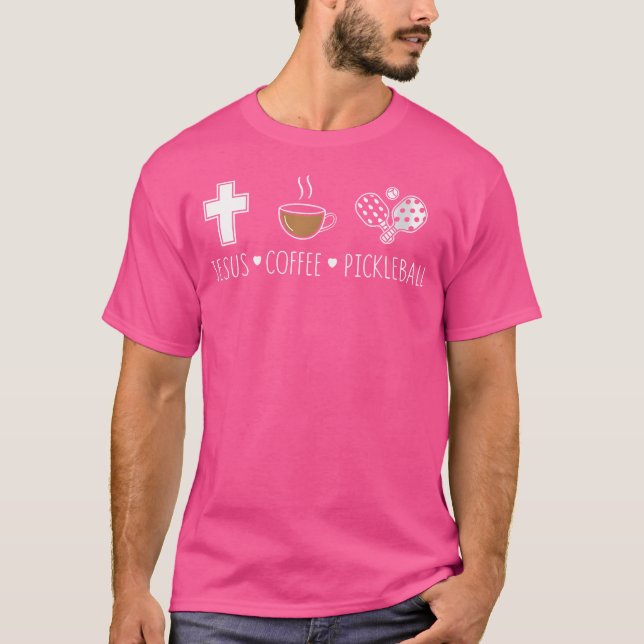 Jesus Coffee Pickleball T Shirt (Framsida)