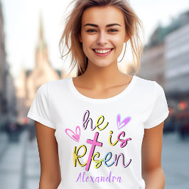 Jesus Colorful Kor Påsk, han är riserad Kvinnor Na T Shirt
