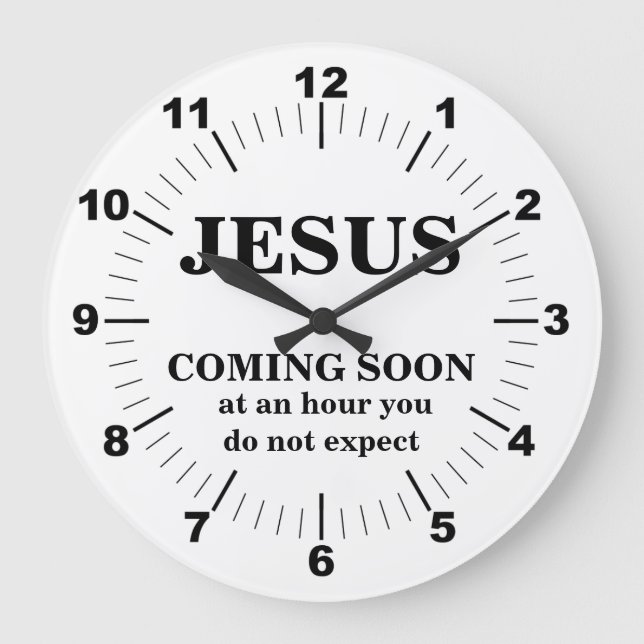 JESUS COMSOON SOON ROUND CLOCK STOR KLOCKA (Framsida)
