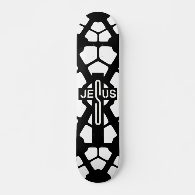 Jesus Cross Mini Skateboard Bräda 18,5 Cm (Framsida)