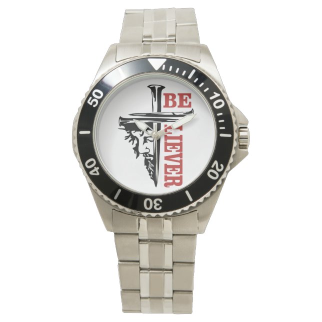 Jesus Cross Nail Design – Powerful Christian Armbandsur (Framsida)