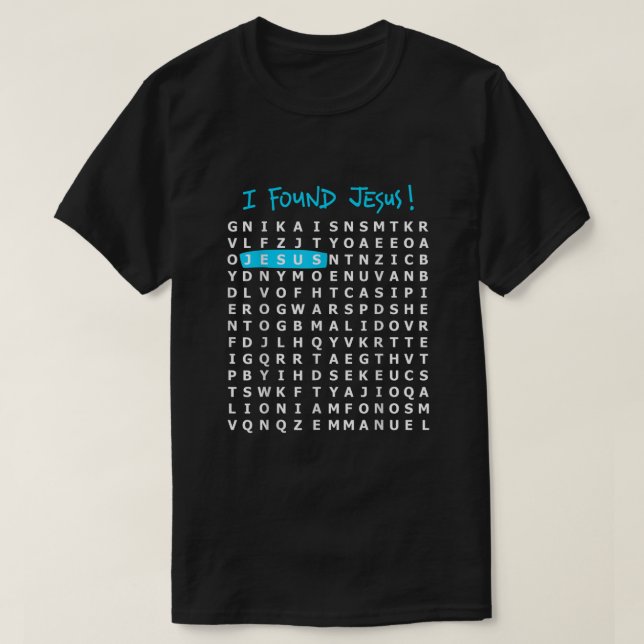 Jesus Crossword Puzzle Christian Shirt T Shirt (Design framsida)