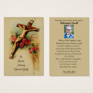 Jesus Crucifix Ro Funeral Memorial Heliga Card - Visitkort