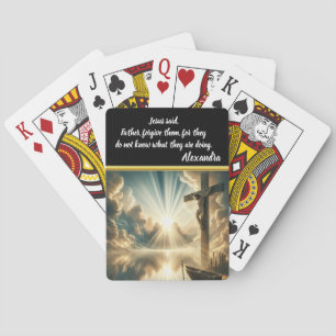 Jesus Crucifixion ovanför Vattenen av reflektion Casinokort