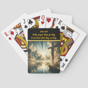 Jesus Crucifixion ovanför Vattenen av reflektion Casinokort