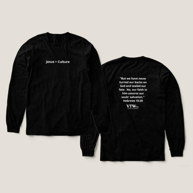 Jesus > Culture Bella Canvas Långärmad Tee (Design framsida och baksida)