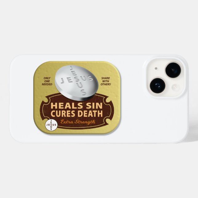Jesus Cures Heals Pill Christian Faith Tablet (Baksida (horisontell))