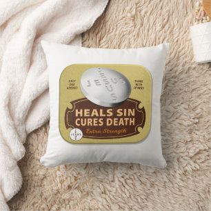 Jesus Cures Pill - Christian Religiösa Faith Gud Kudde