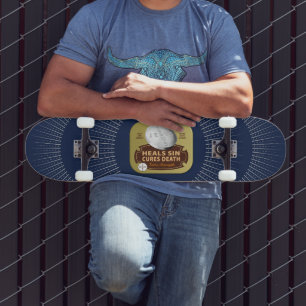 Jesus Cures Pill Tablet Tin Christian Halo Kor Mini Skateboard Bräda 18,5 Cm