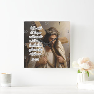 Jesus: Dagens Kor, följ mig Fyrkantig Klocka