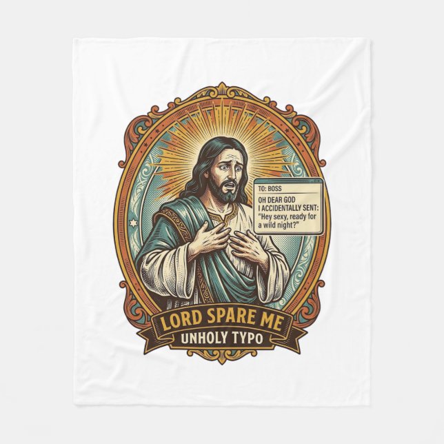 Jesus Dålig automatisk korrigering Meddelande Boss Fleecefilt (Framsidan)