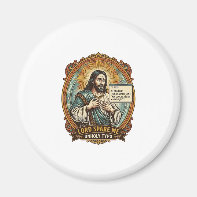 Jesus Dålig automatisk korrigering Meddelande Boss Magnet (Framsidan)