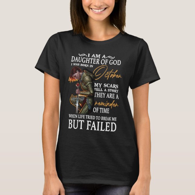 Jesus   Daughter of God  Born in October u2013 Jes T Shirt (Framsida)