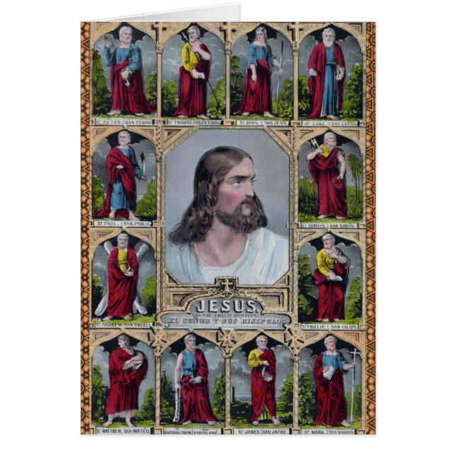 Jesus & de 12 apostlarna hälsningskort (Framsidan)
