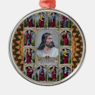 Jesus & de 12 apostlarna julgransprydnad metall