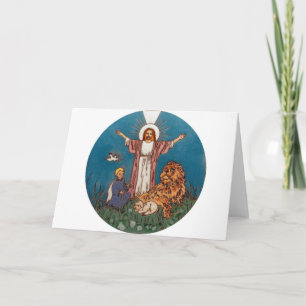 Jesus de Lejona och lammen Helgkort