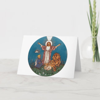 Jesus de Lejona och lammen Helgkort
