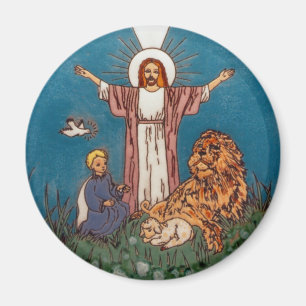 Jesus de Lejona och lammen Magnet
