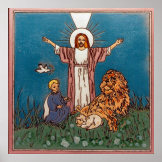 Jesus de Lejona och lammen Poster