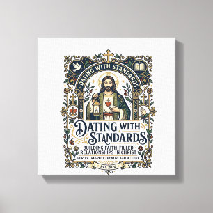 Jesus dejting kristen relationshumor t-shirt Fa Canvastryck
