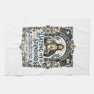 Jesus dejting kristet förhållande humor t-shirt Fa Kökshandduk