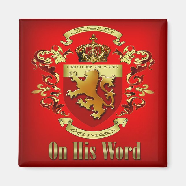 "Jesus Delivers on Hans Ord" av Cheryl Daniels Magnet (Framsidan)