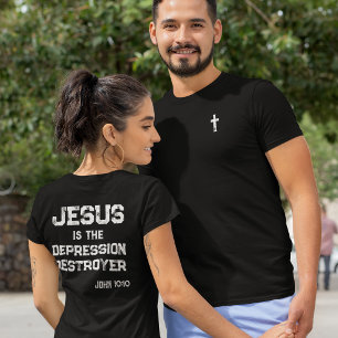 Jesus den depression förstöraren Kors Bibeln Grung T Shirt
