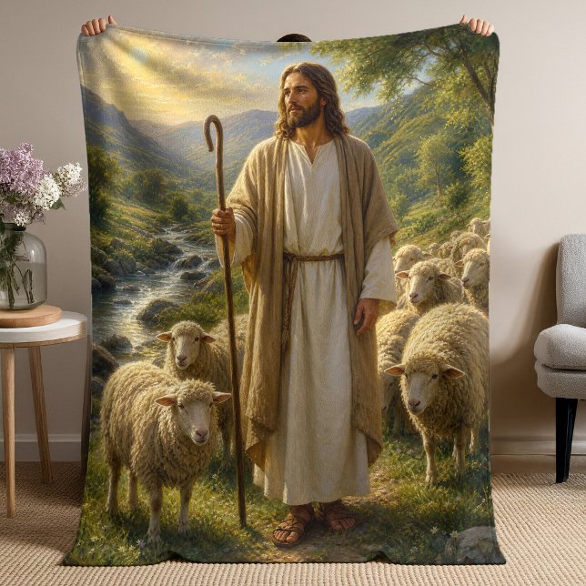 Jesus den gode herden i Golden Valley Fleecefilt (Skapare uppladdad)