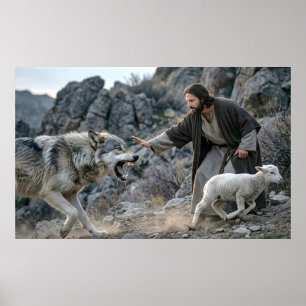 Jesus den gode herden och beskyddaren poster