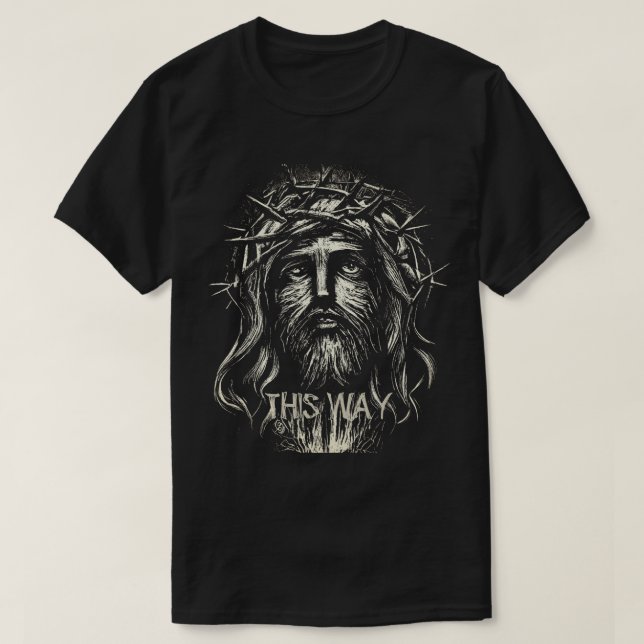 Jesus "Den här vägen", fet grafik T-Shirt (Design framsida)