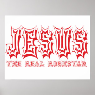 Jesus den riktiga Rockstar Christian Poster
